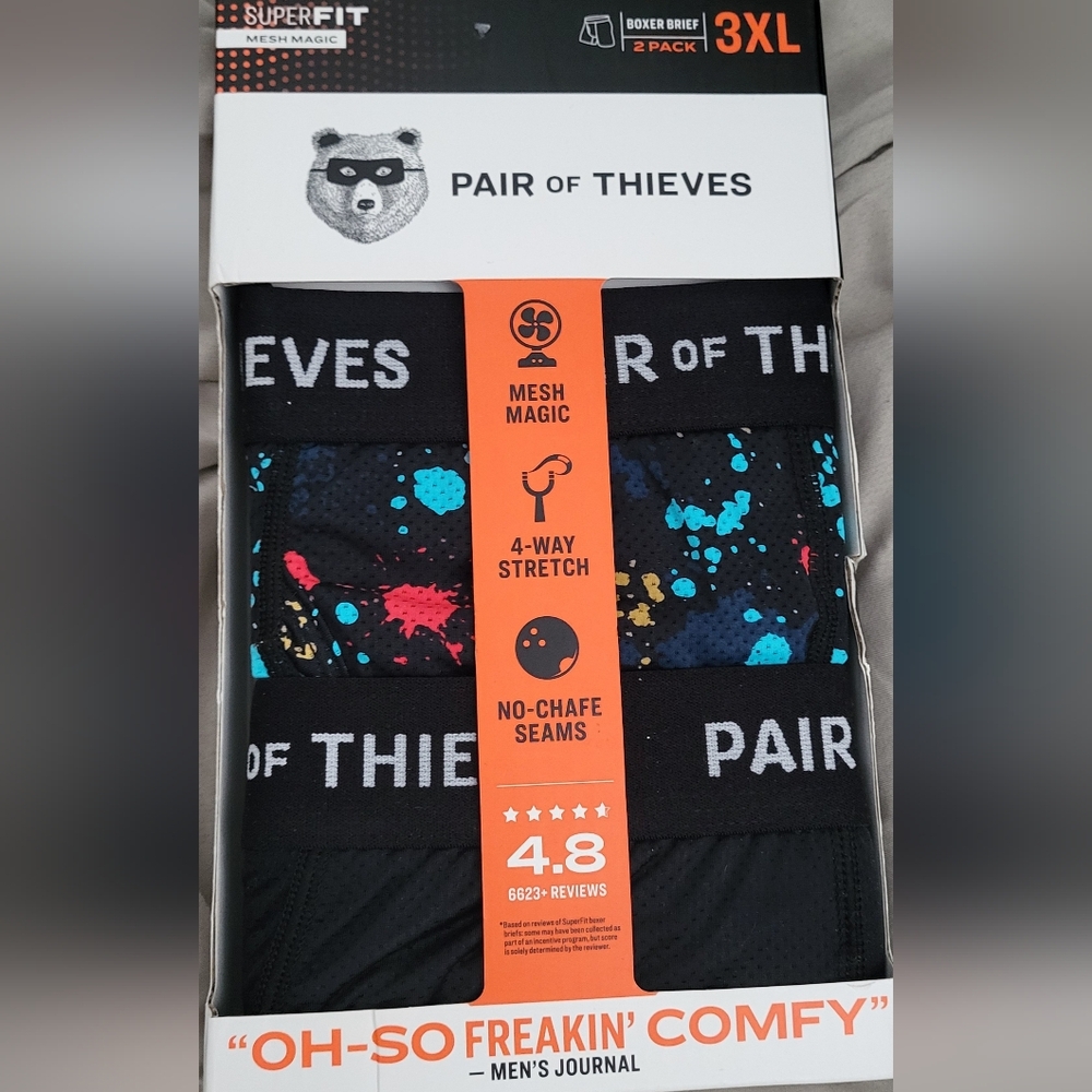 Pair of Thieves Black and Multicolor Boxer Briefs
